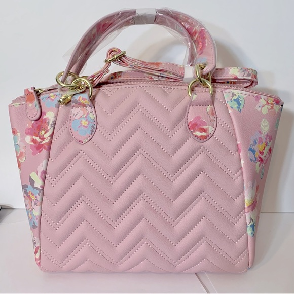 (SOLD)Betsey Johnson crossbody pink floral crescent shape - Picture 3 of 9